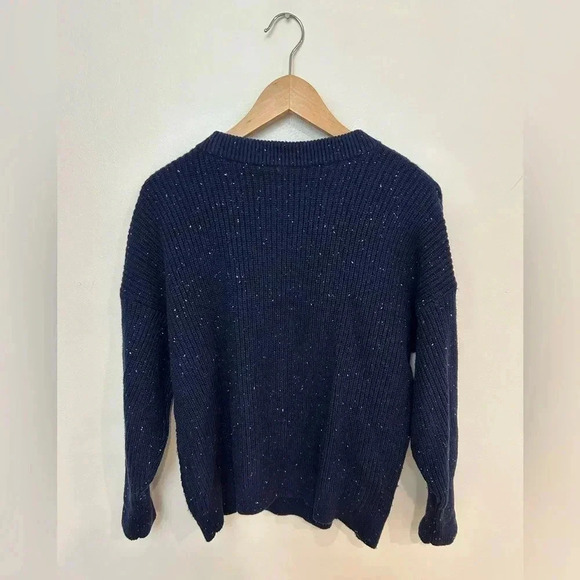 Vintage patch work cable knit crew neck cabincore sweater cotton/wool S j crew - Picture 8 of 8